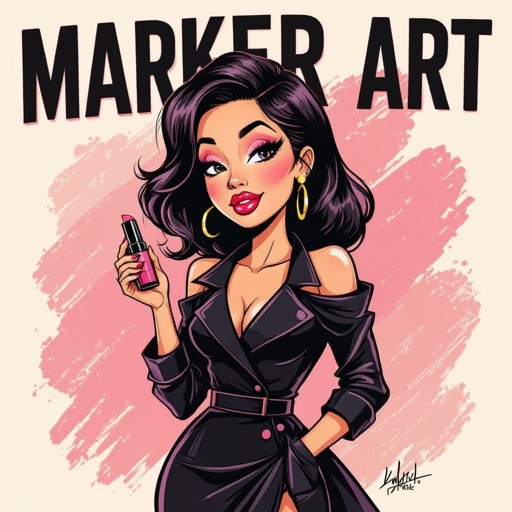Create a character lady who will has attitude but is funny looking and loves lipgloss 