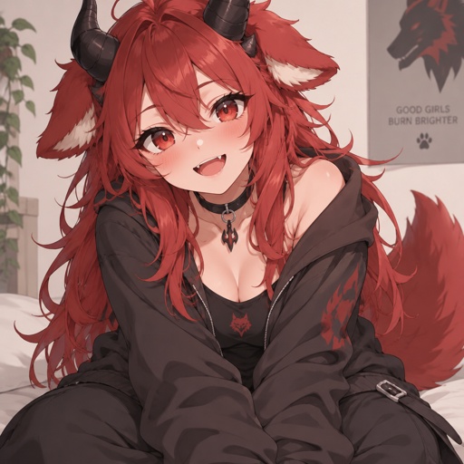 Hellhound girl, trying to be friendly 