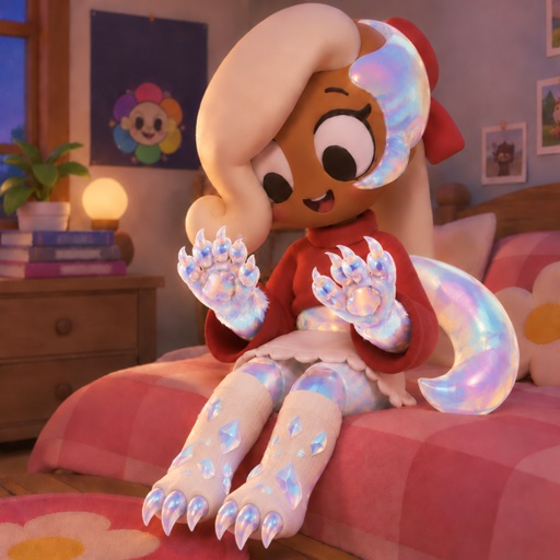 a teddy bear sitting on top of a bed