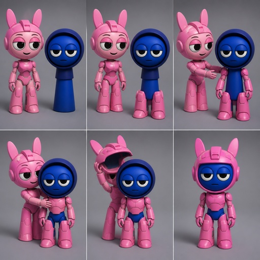 Pinki from Sprunki as Elita One merging her legs onto Jevin from Sprunki and then her arms and then her Body and lastly her head and helmet