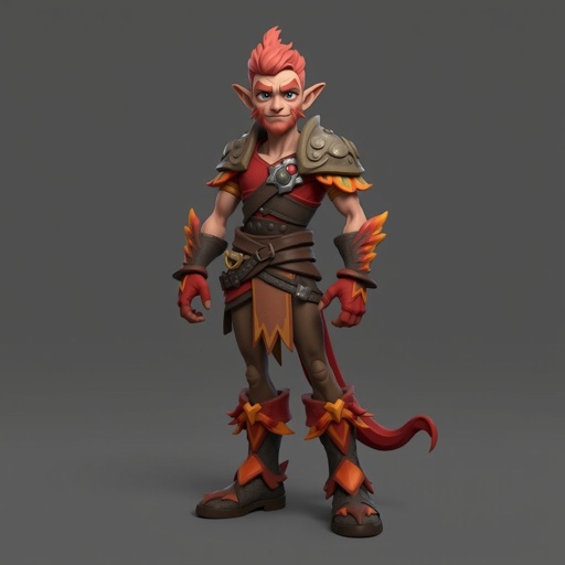 Create a character: battle hero Rhen the Fire-Singer – A lean, muscular man. Show him head to toe including his shoes.