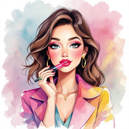 Create a character lady who has attitude but is funny looking but about fashion and loves lipgloss