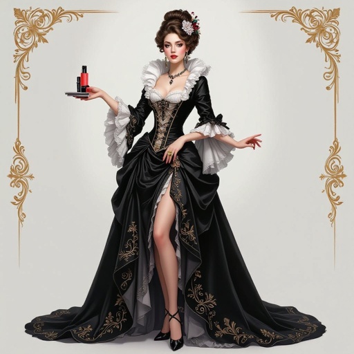 Create a character showing there whole body head to toe, a lady who loves beauty products  