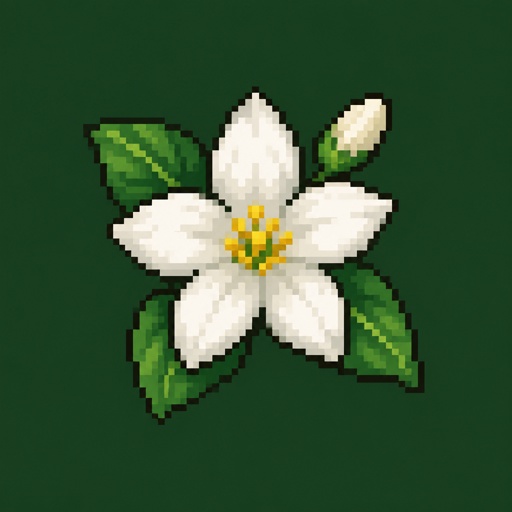 Single Jasmine for a fantasy game set in modern times, top-down style