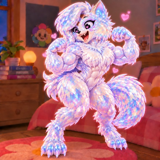 a white furry animal standing on its hind legs