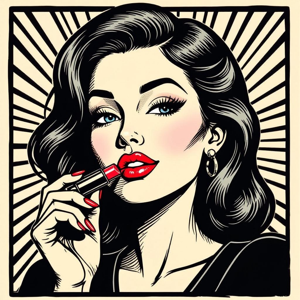 Create a character lady who will has attitude but is funny looking and loves lipgloss 