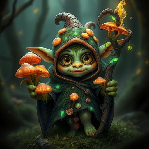 A Circle of Spores Druid Goblin