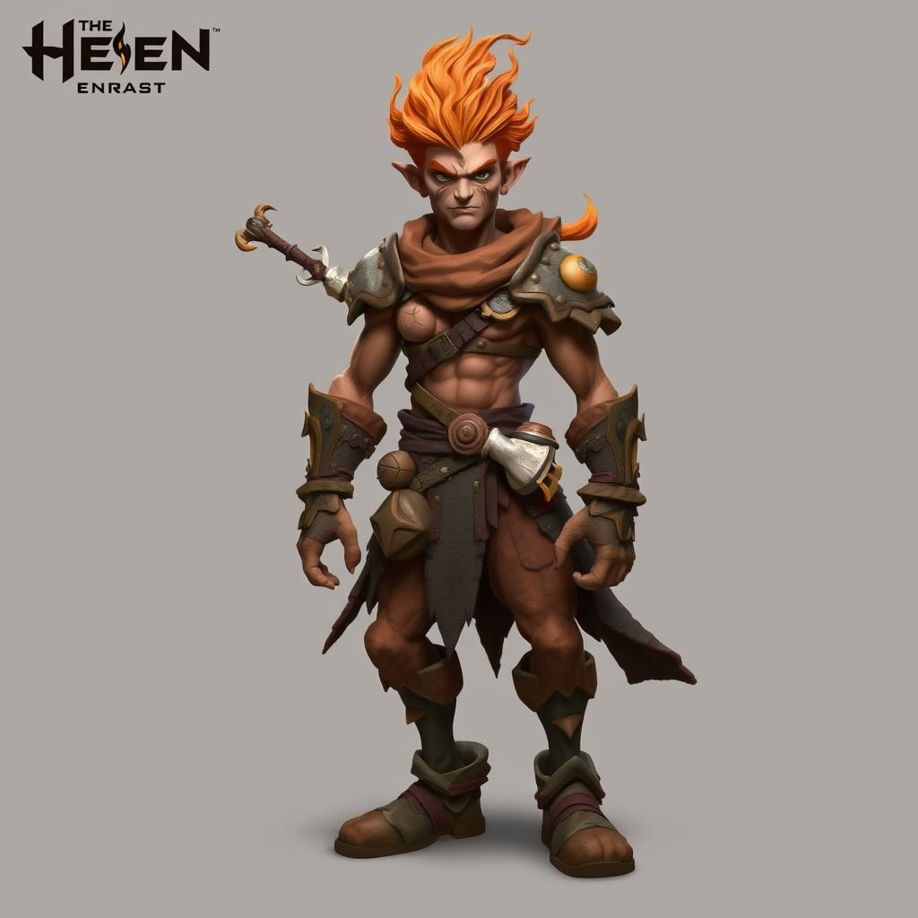Create a character: battle hero Rhen the Fire-Singer – A lean, muscular man. Show him head to toe including his shoes.
