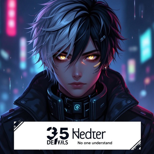 Black and silver hair boy with silver/goldish eyes and mysterious who no one understand 