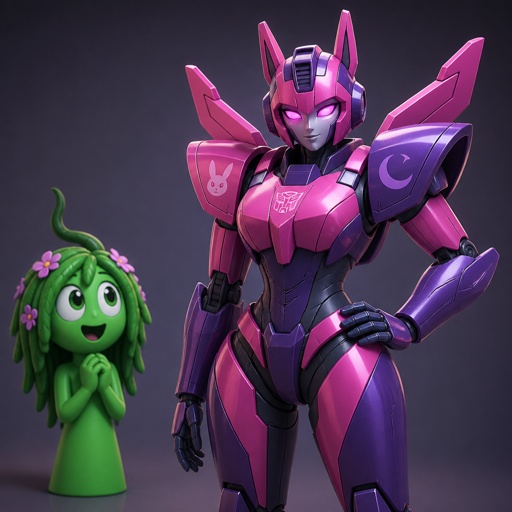Vineria from Sprunki watching Pinki from Sprunki as Elita One merged with Jevin from Sprunki upgrading the twos shared armour to be more powerful and more durable 
