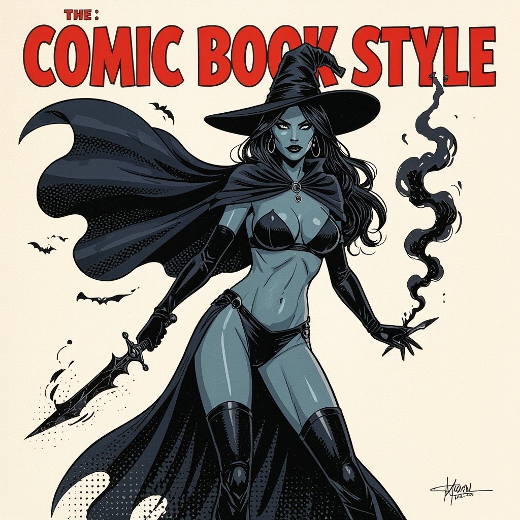 sexy shadow demon witch gypsy slate grey skin large black billowing cloak that emits darkness and shadow smoke. Two piece. Witches Hat. Wields Black Evil Shadow Smoke Daggers