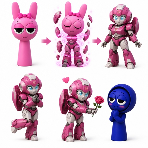 Pinki from Sprunki turning into Elita one for Jevin from Sprunki for the first time 
