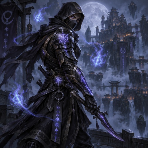 A ninja assassin futuristic outfit