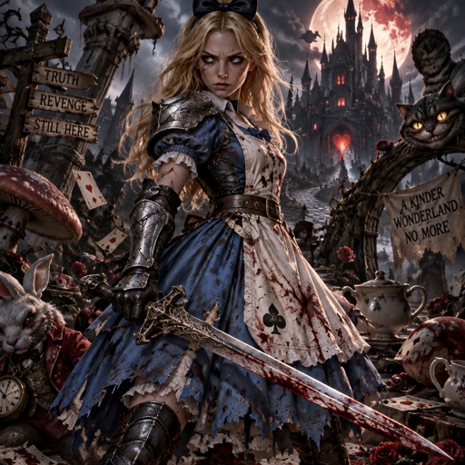 Alice from Alice in wonderland has a grudge 