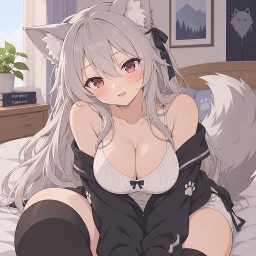 Part girl part wolf. Curvy body. 