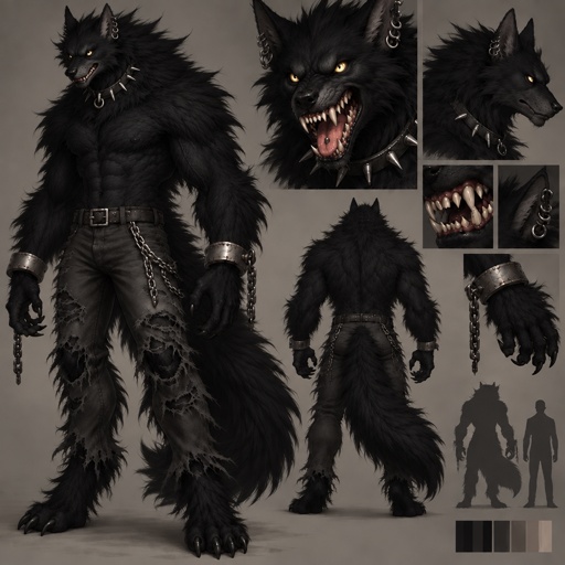 a picture of a furry creature with chains and chains