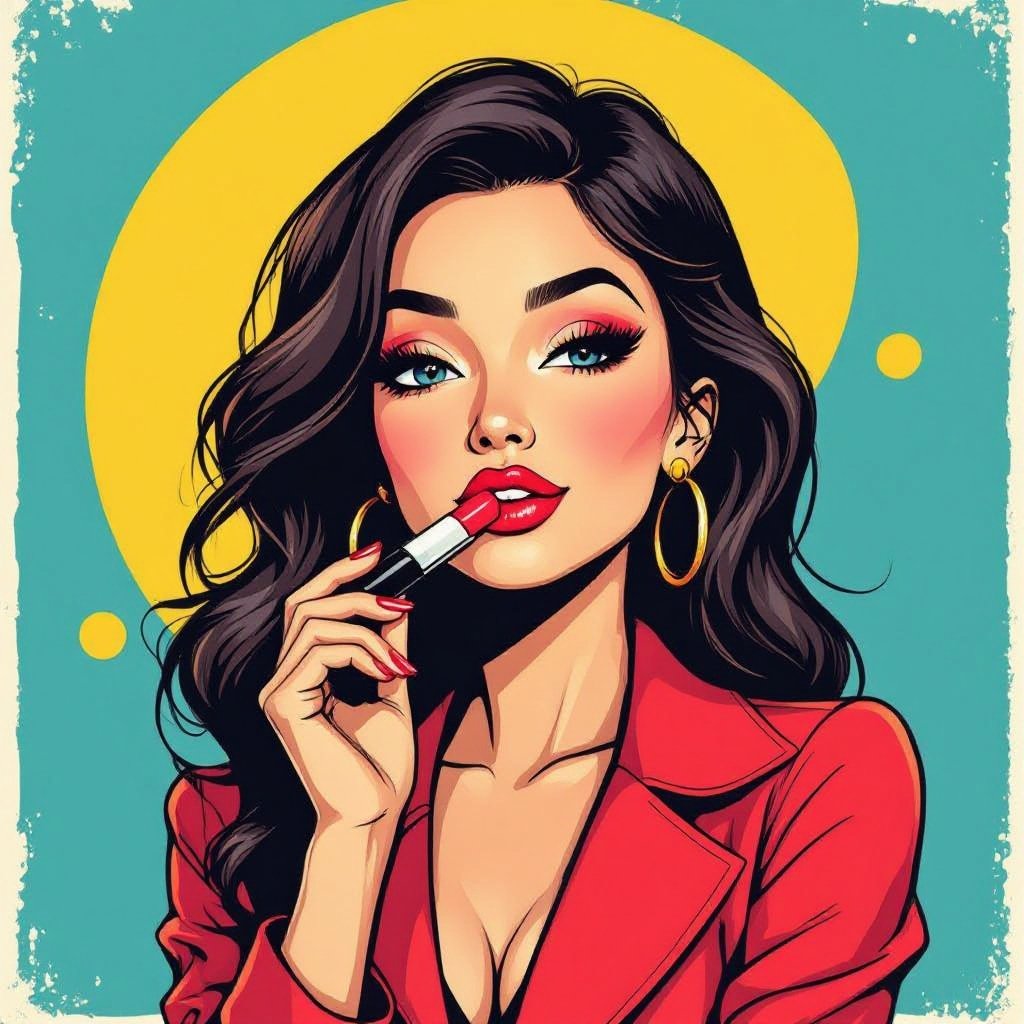 Create a character lady who will has attitude but is funny looking and loves lipgloss 