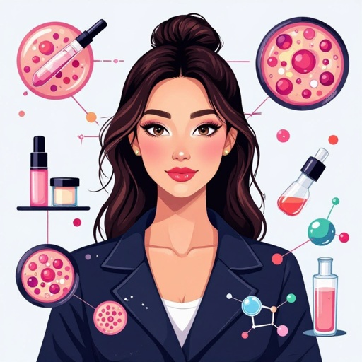Create a character showing there whole body head to toe, a lady who loves beauty products
