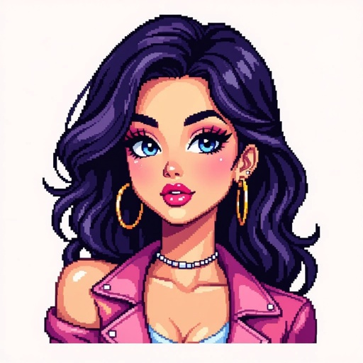Create a character lady who has attitude but is funny looking and loves lipgloss 