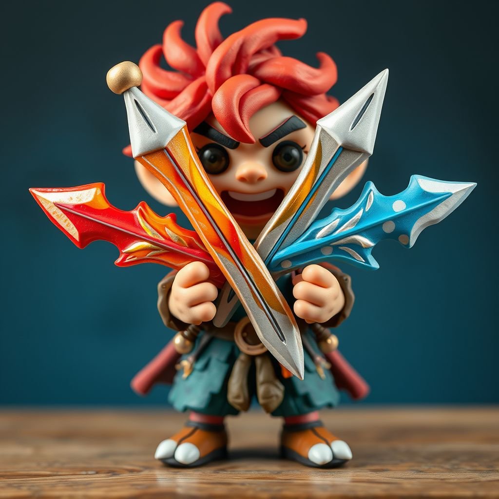 2 swords crossed with fire and ice coming from them
