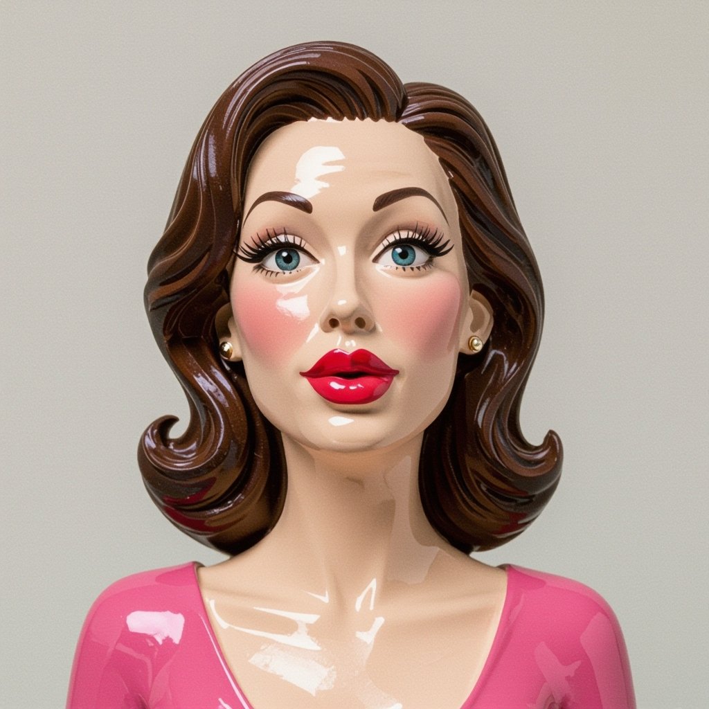 Create a character showing there whole body head to toe, a lady who will has attitude but is funny looking and loves lipgloss 