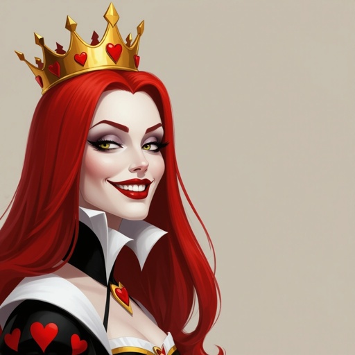 Queen of hearts evil with red hair 