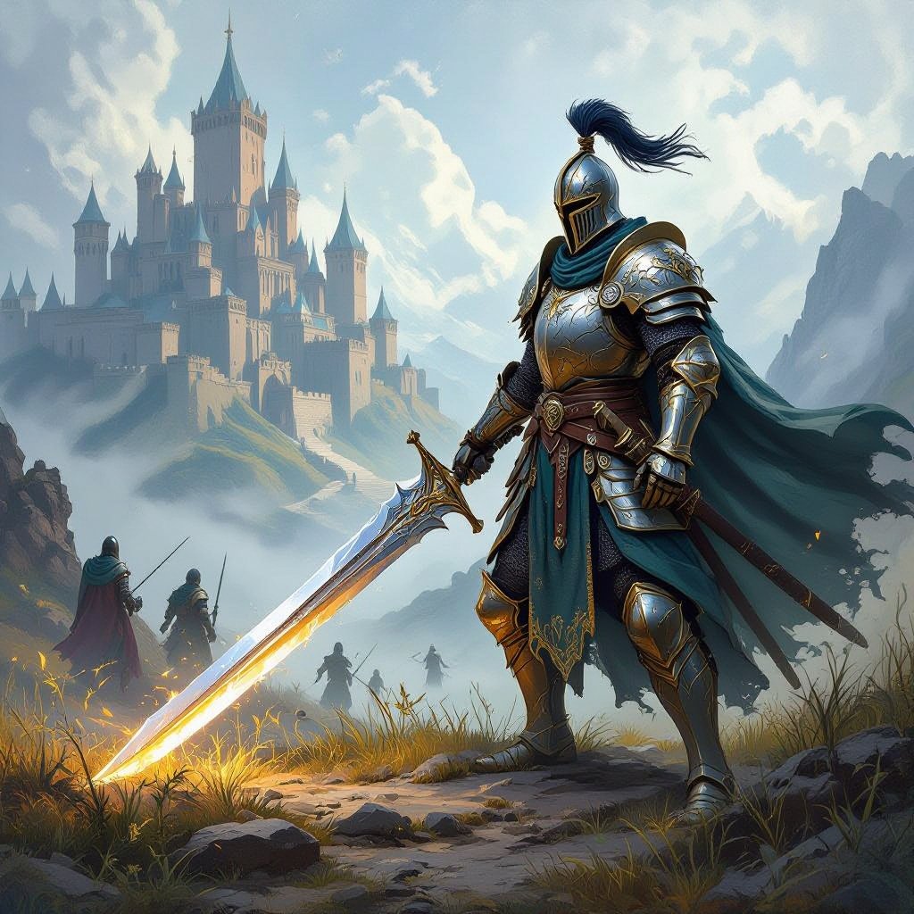 Historical kingdoms and men with drawn swords