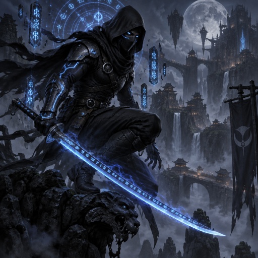 A ninja assassin futuristic outfit