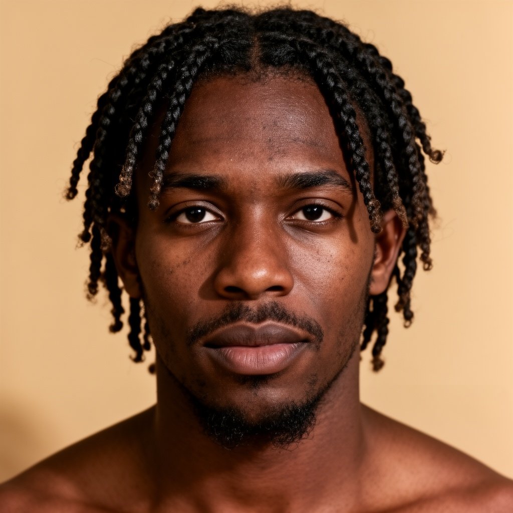 A black guy with braids