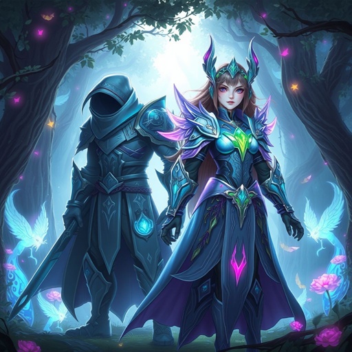 Make Addison from zombies but make in a mystical forest with zed from zombies