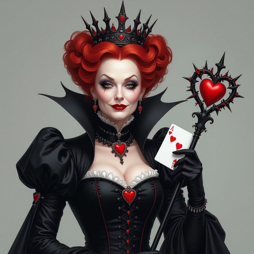 Queen of hearts evil with red hair old