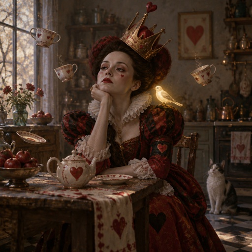 Queen of hearts with a very crooked crown