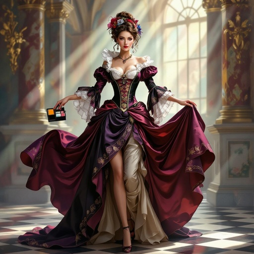 Create a character showing there whole body head to toe, a lady who loves beauty products