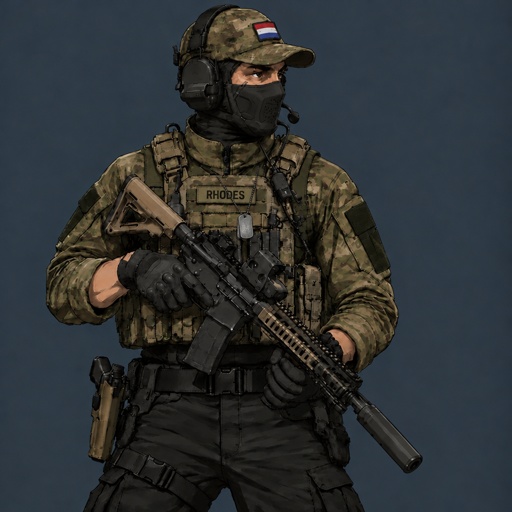 a man in a military uniform holding a rifle
