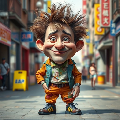 Create a funny looking man with little legs