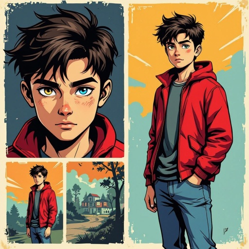 Telekinetic and dark manipulation powers boy teenager 17 years old dark and mysterious and quite with bad past with Heterochromia eyes