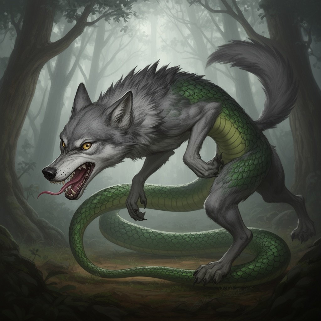my character is a wolf mixed with a snake
