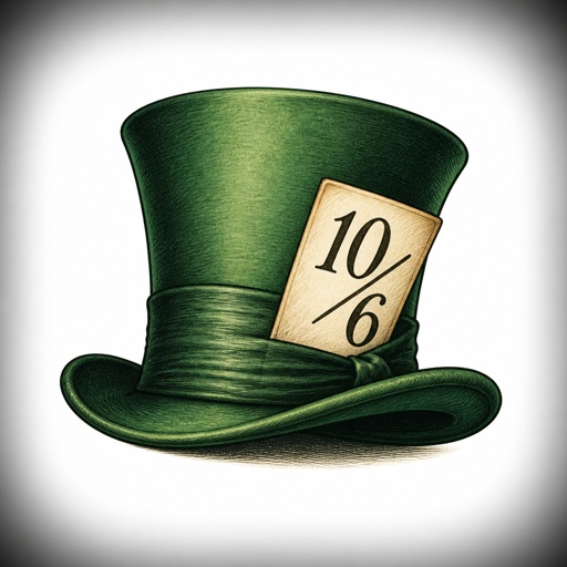 10/6 like on the Mad hatters hat