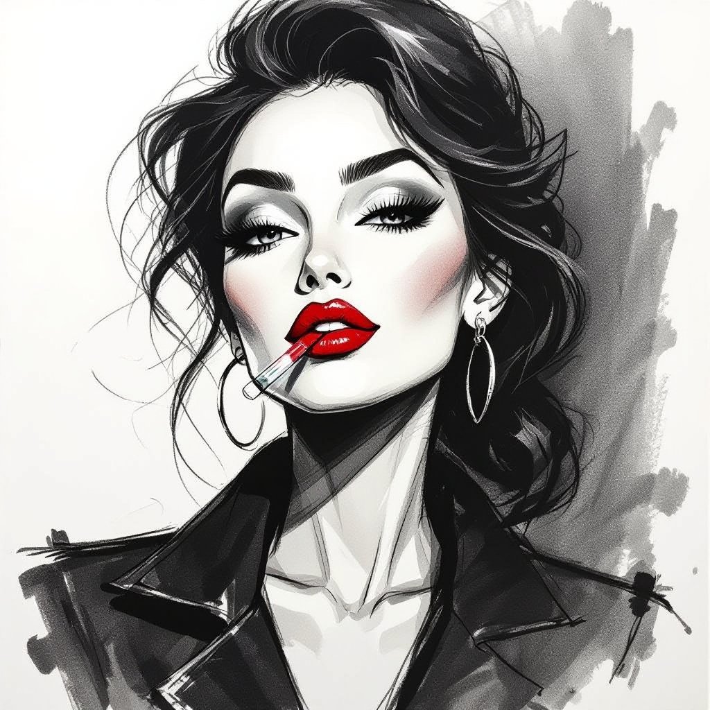 Create a character lady who has attitude but is funny looking and loves lipgloss