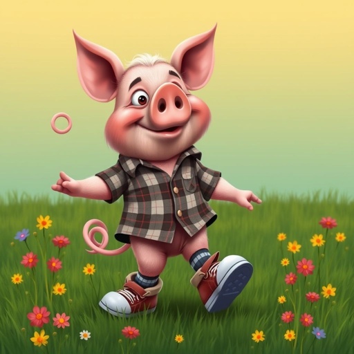 Create a funny looking half pig half man