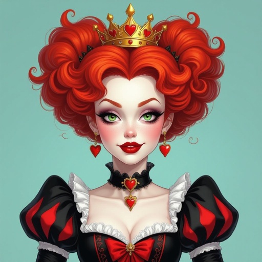 Queen of hearts evil with red hair 