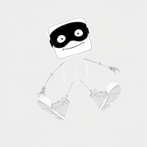 Create a funny looking clumsy sandwhich thief with funny shoes on. Make him have on the bandit black thing around his eyes 