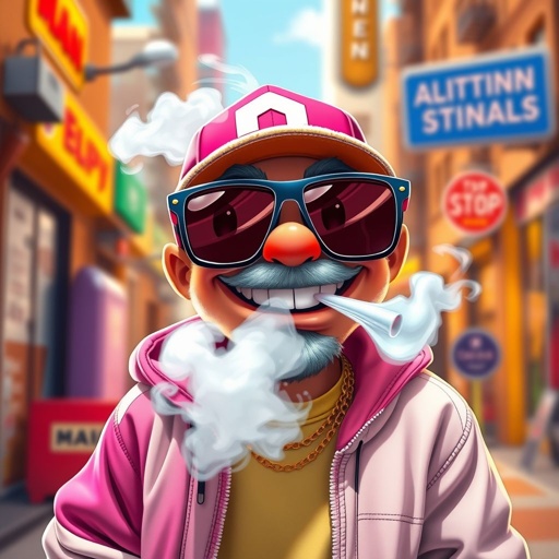 Create a funny cocky character named vaping Kenny