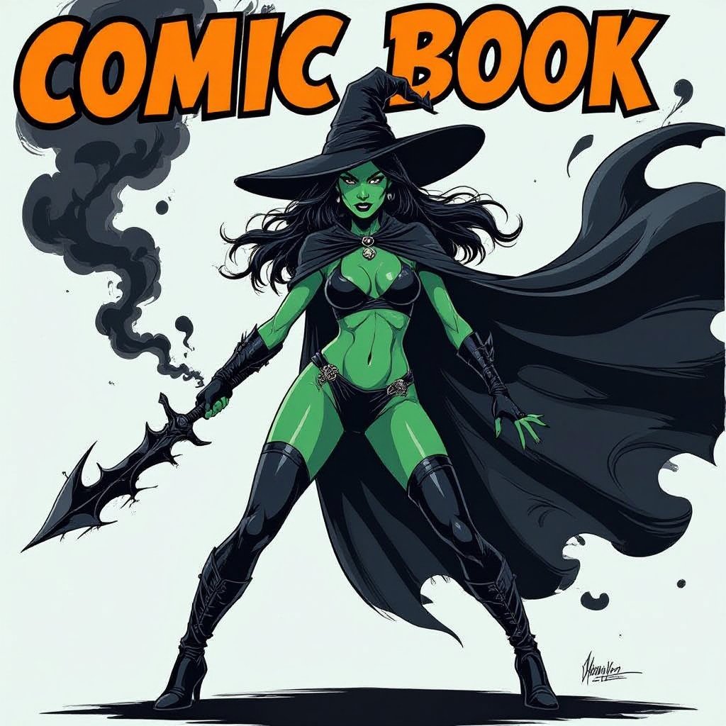 sexy shadow demon witch gypsy slate grey skin large black billowing cloak that emits darkness and shadow smoke. Two piece. Witches Hat. Wields Black Evil Shadow Smoke Daggers