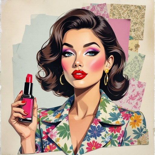 Create a character showing there whole body head to toe, a lady who will has attitude but is funny looking and loves lipgloss 
