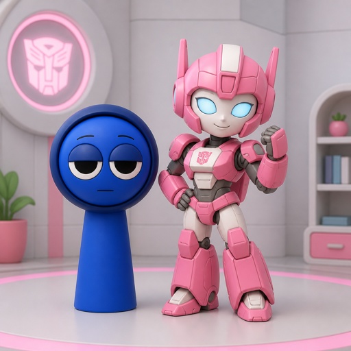 Pinki from Sprunki turning into Elita one for Jevin from Sprunki for the first time 