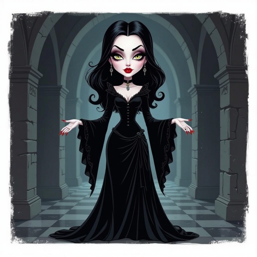 Create a character lady who has attitude but is funny looking but about fashion and loves lipgloss