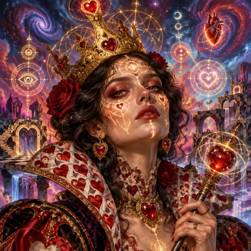 Queen of hearts with a very crooked crown