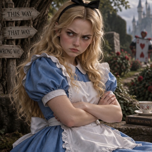 Alice from Alice in wonderland has a grudge 
