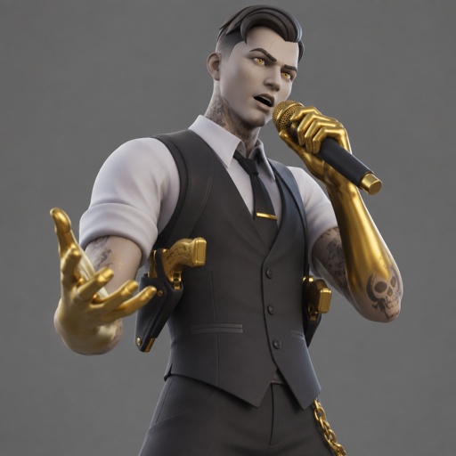 Midas from Fortnite,singing the song feeling good